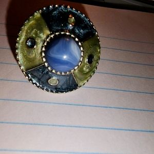 Vintage Blue/Green Clip On Earrings